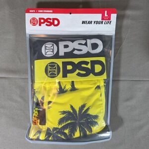 PSD Men's Tropic Sunrise Print Briefs 2pk Palm Sunrise Black Size L NWT